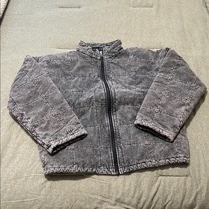 Pink Lily Acid Wash Black Bomber Jacket size Medium Brand New